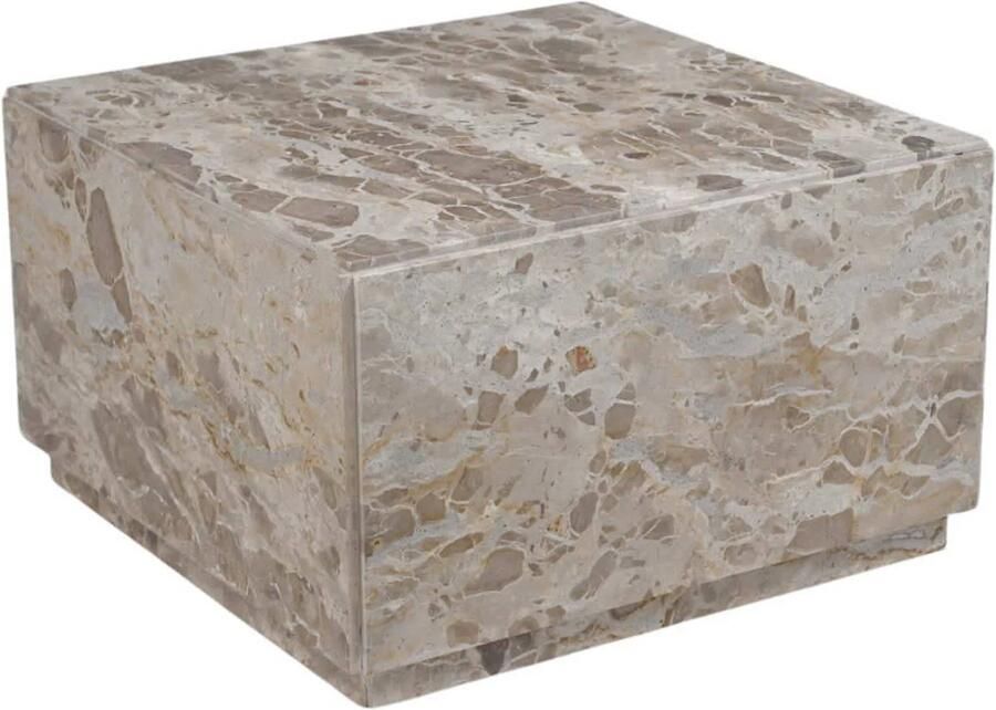 DÉJA Living Salontafel Malax Vierkant Grijs Marmer 62x62x35cm