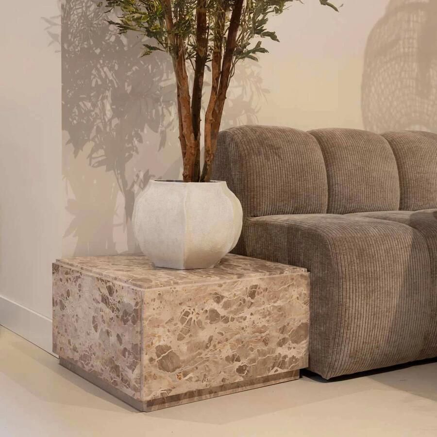 DÉJA Living Salontafel Malax Vierkant Grijs Marmer 62x62x35cm - Foto 2