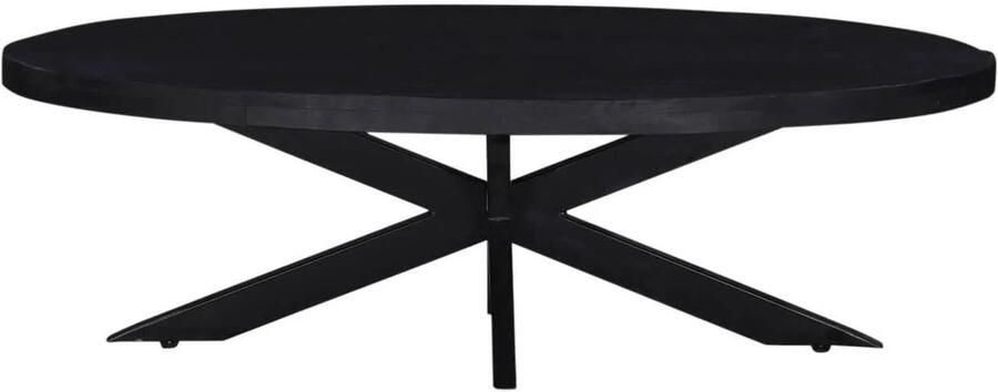 Giga Meubel Salontafel Ovaal Zwart 130cm Mangohout Tafel Mansour - Foto 6