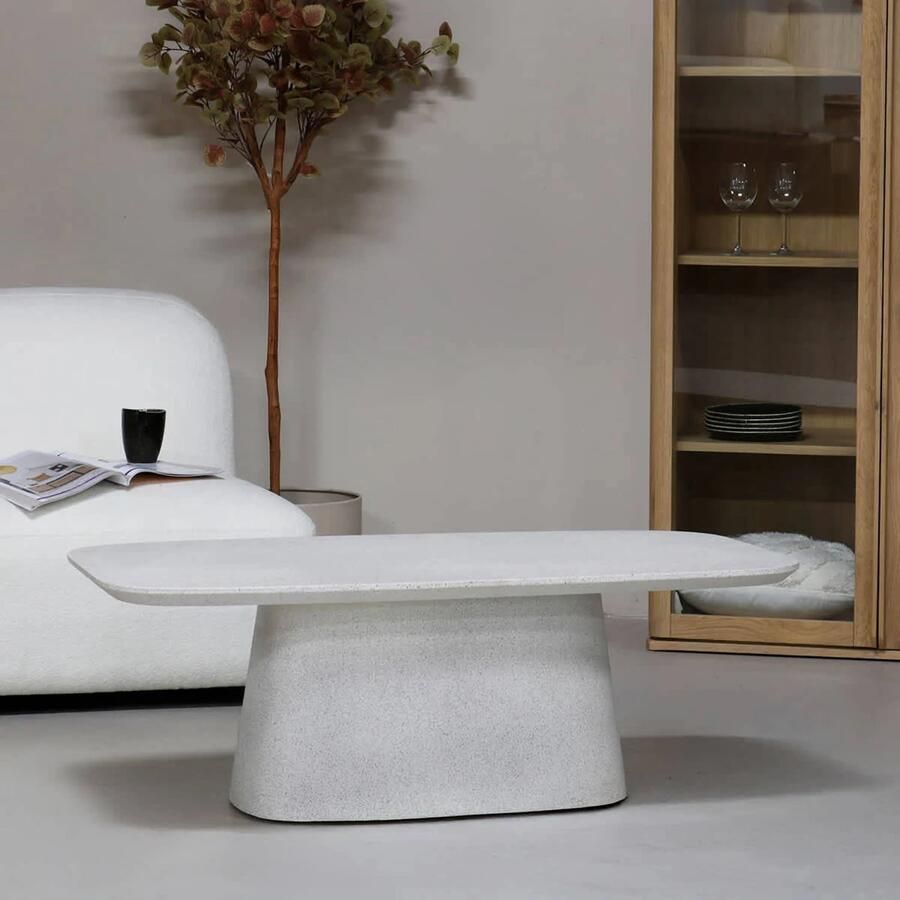 Giga Meubel Salontafel Grijs Terrazzo Steen 110x60x38cm Mina - Foto 2