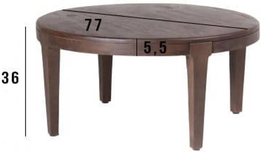 Giga Meubel Salontafel Rond Bruin Set van 2 Salontafel Mio - Foto 5