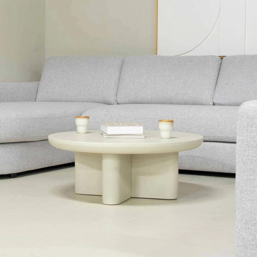 Giga Meubel Loungetafel Miso Beige Rond Ø90cm Eco Composiet - Foto 3