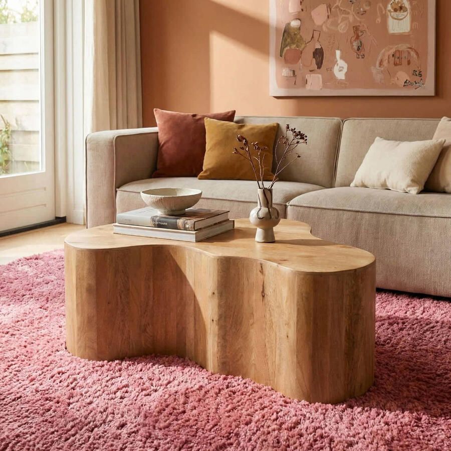 Giga Meubel Salontafel Moos Organisch Naturel – Mangohout – Scandinavisch – 100 cm - Foto 3