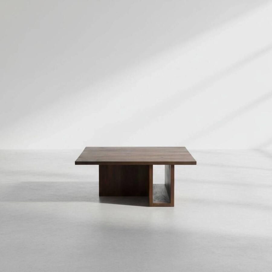 Giga Meubel Salontafel Onni Vierkant Donkerbruin Hout 85x85x34cm - Foto 2