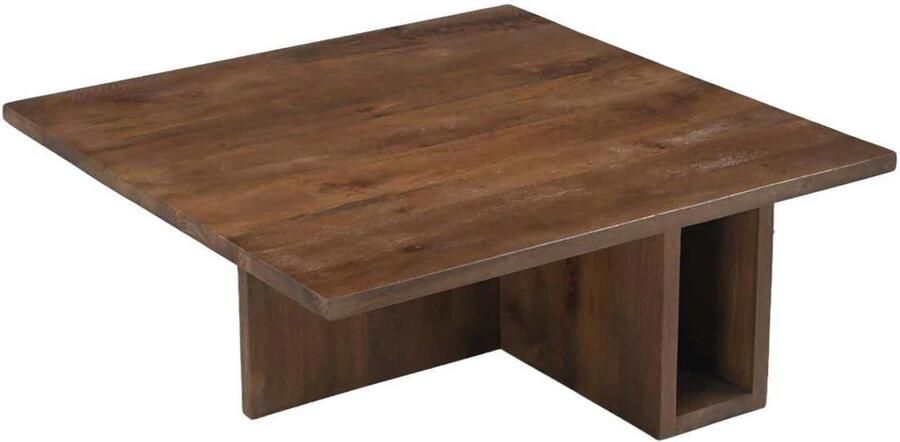 Giga Meubel Salontafel Onni Vierkant Donkerbruin Hout 85x85x34cm - Foto 3