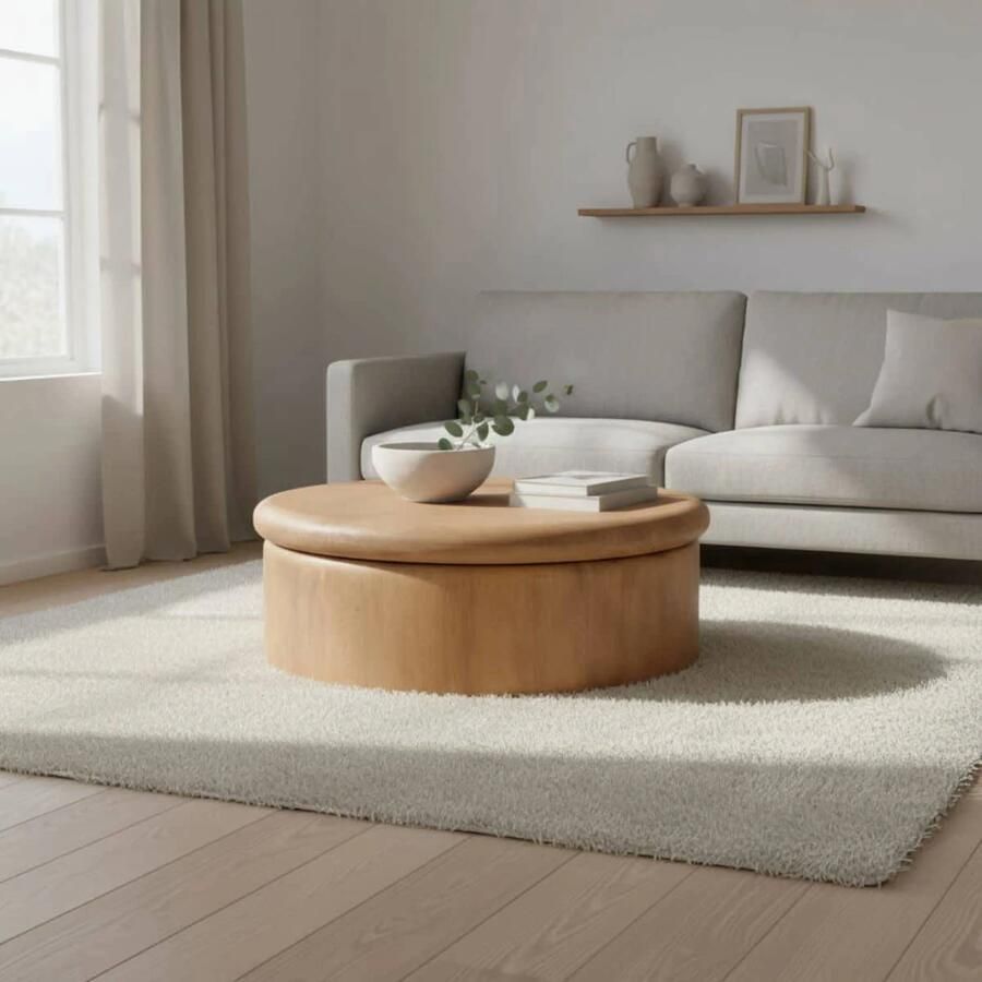 DÉJA Living Salontafel Rota Rond Naturel Mangohout 90x90x31cm - Foto 2