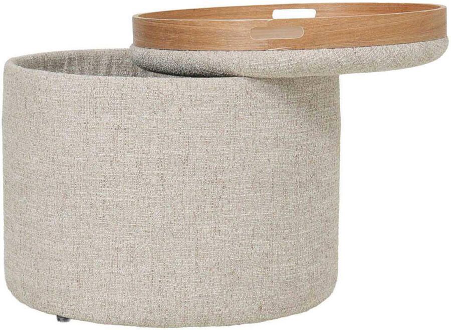 DÉJA Living Salontafel Zara Rond Beige Naturel Incl. Opbergruimte Ø55cm - Foto 3
