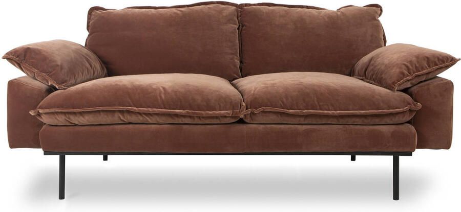 HKLIVING Retro Sofa 2-zitsbank Royal Velvet Magnolia