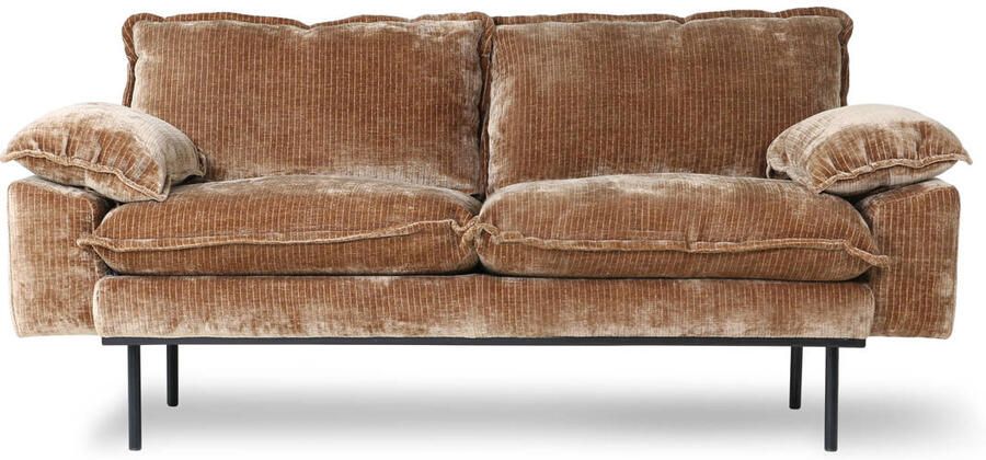 HKliving Retro Sofa 2-zitsbank Velvet Corduroy Aged Gold