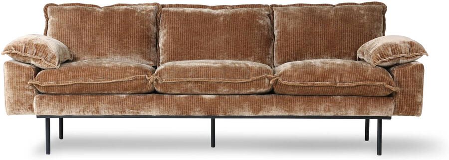 HKliving Retro Sofa 3-zitsbank Velvet Corduroy Aged Gold - Foto 3