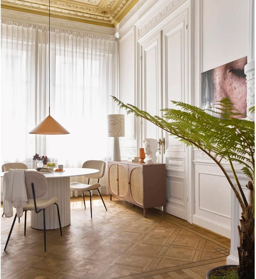 HKLIVING eetkamertafel Pillar white 140 cm - Foto 3