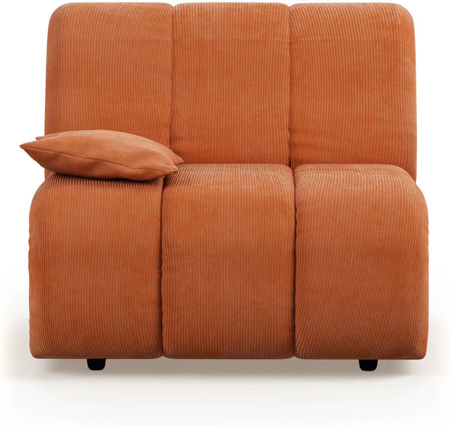 HKLIVING Wave Bank Element Hoekstuk Links Laag Dusty Orange - Foto 3
