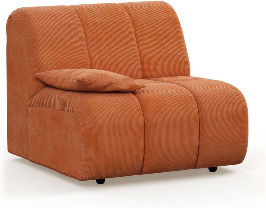 HKLIVING Wave Bank Element Hoekstuk Links Laag Dusty Orange