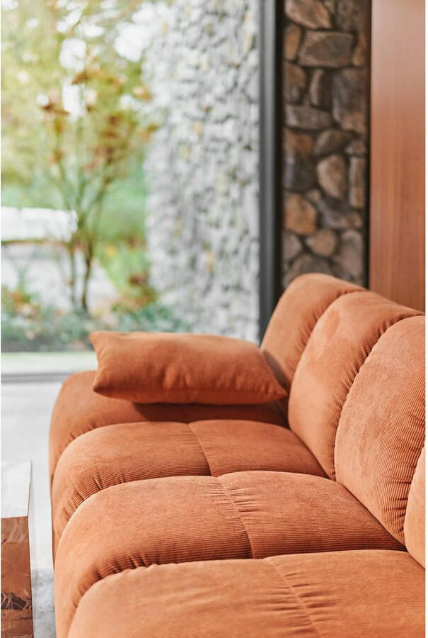 HKLIVING Wave Bank Element Hoekstuk Links Laag Dusty Orange - Foto 2