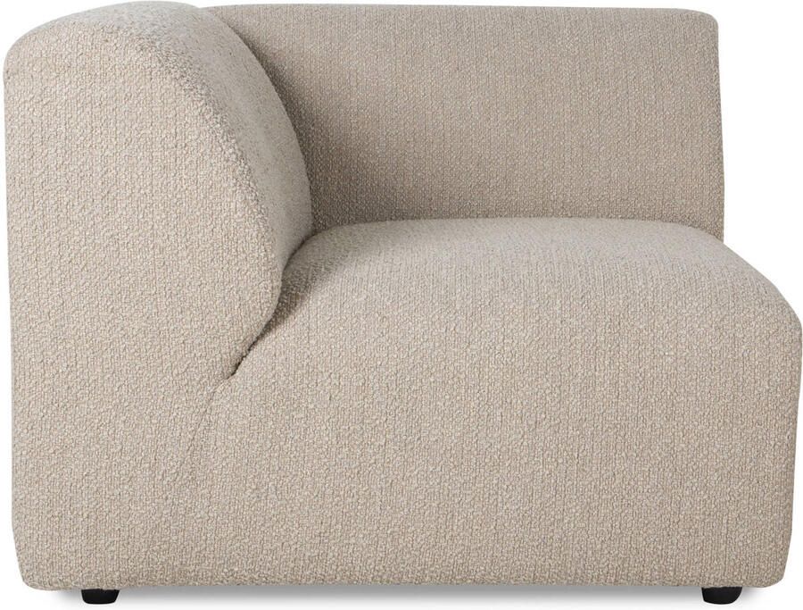 HKLIVING Jax Bank Element Eindstuk Links Bouclé Taupe