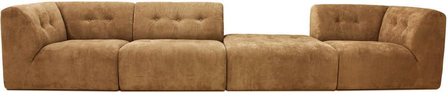 HKLIVING Vint Bank Element Hoekstuk Links Corduroy Rib Bruin - Foto 2