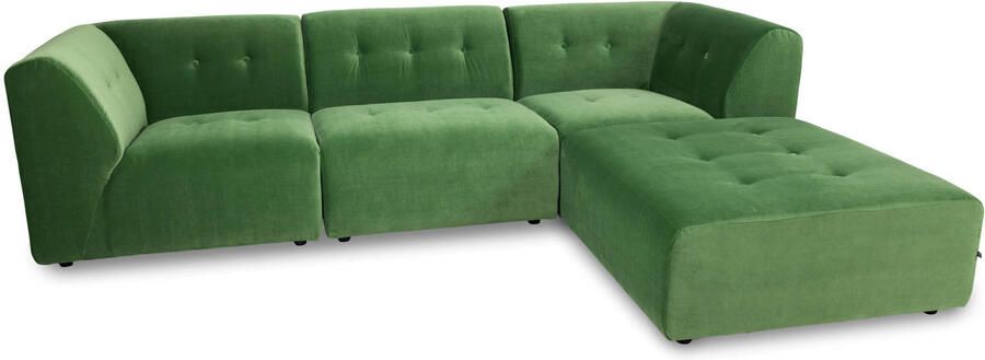 HKLIVING Vint Bank Element Hoekstuk Rechts Royal Velvet Groen