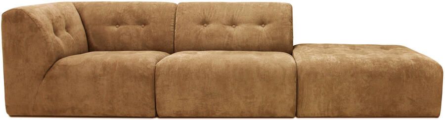 HKLIVING Vint Bank Element Hoekstuk Rechts Corduroy Rib Bruin