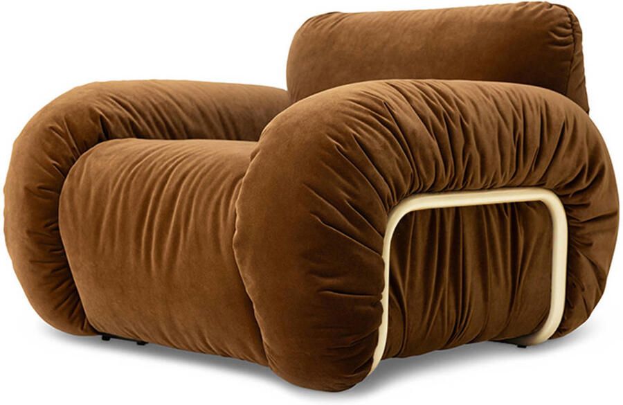 HKLIVING Arc Lounge Fauteuil Royal Velvet Caramel - Foto 3
