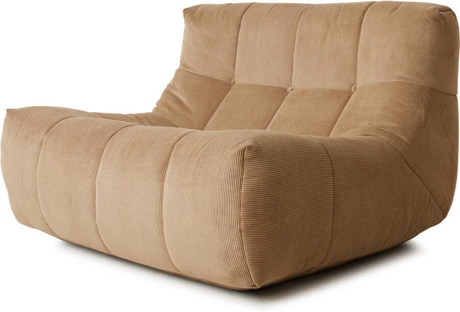 HKliving Lazy Lounge Fauteuil Rib Bruin