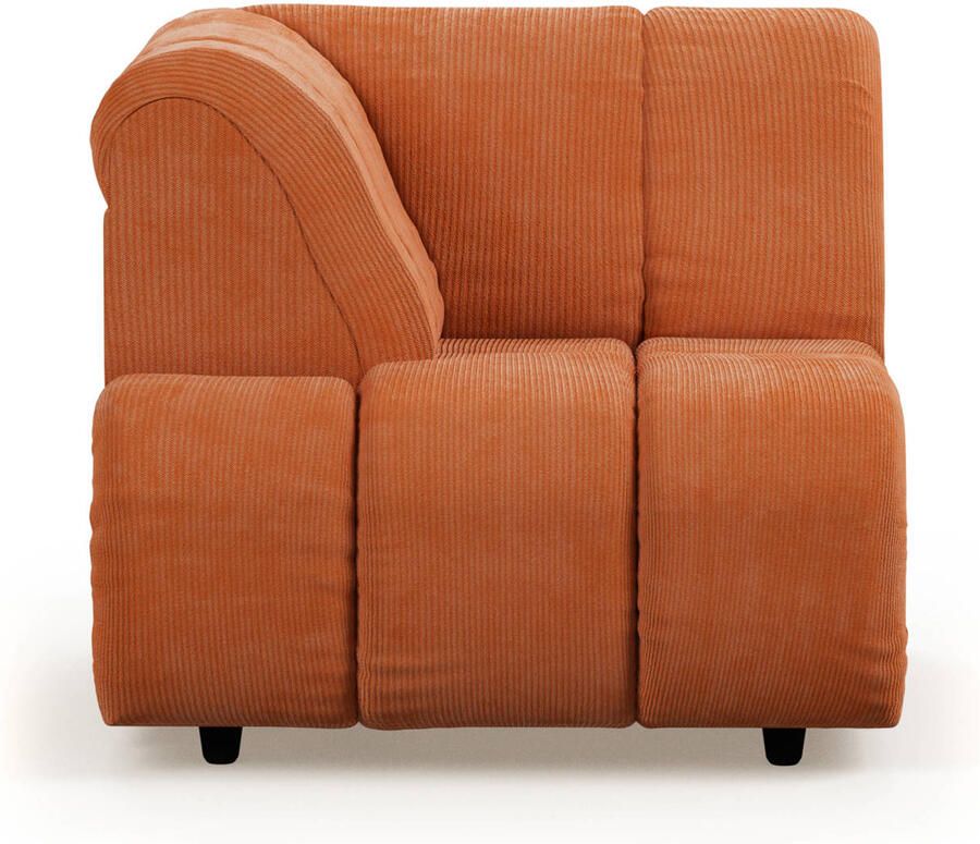 HKliving Wave Bank Element Hoekstuk Links Dusty Orange - Foto 3