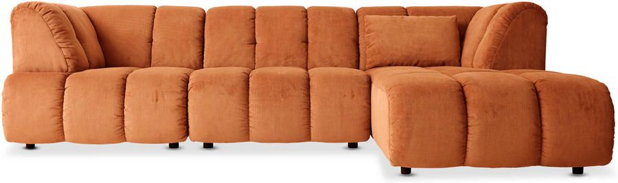 HKliving Wave Bank Element Hoekstuk Links Dusty Orange - Foto 2