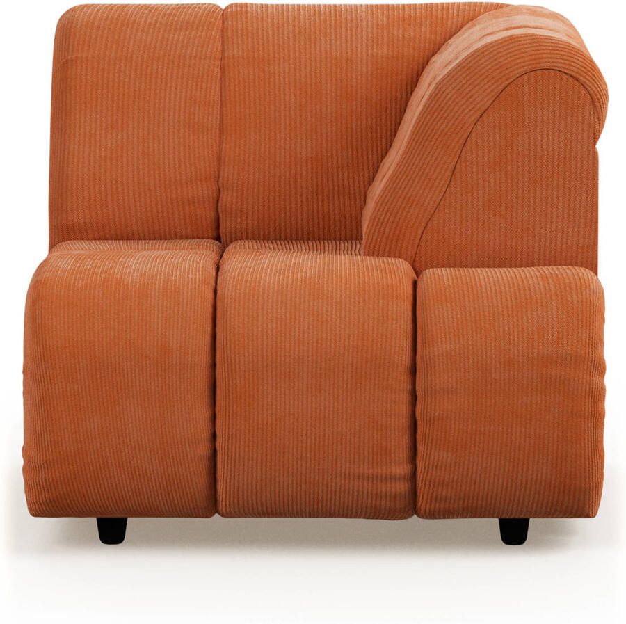 HKliving Wave Bank Element Hoekstuk Rechts Dusty Orange - Foto 2