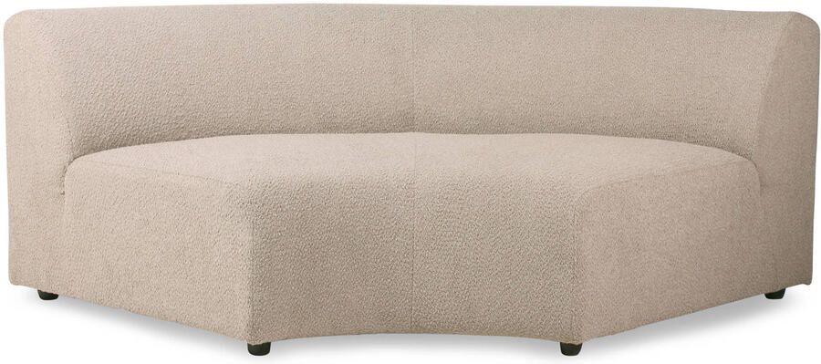 HKLIVING Jax Bank Element Middenstuk Rond Bouclé Taupe - Foto 2
