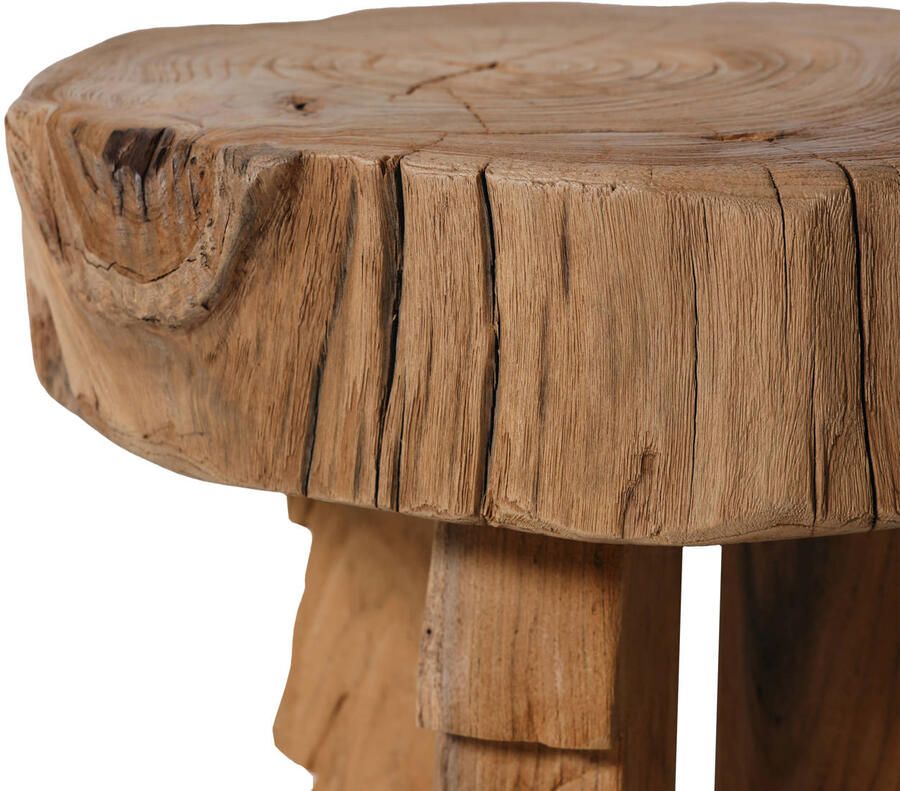 HKLIVING Carved Wooden Kruk Teak