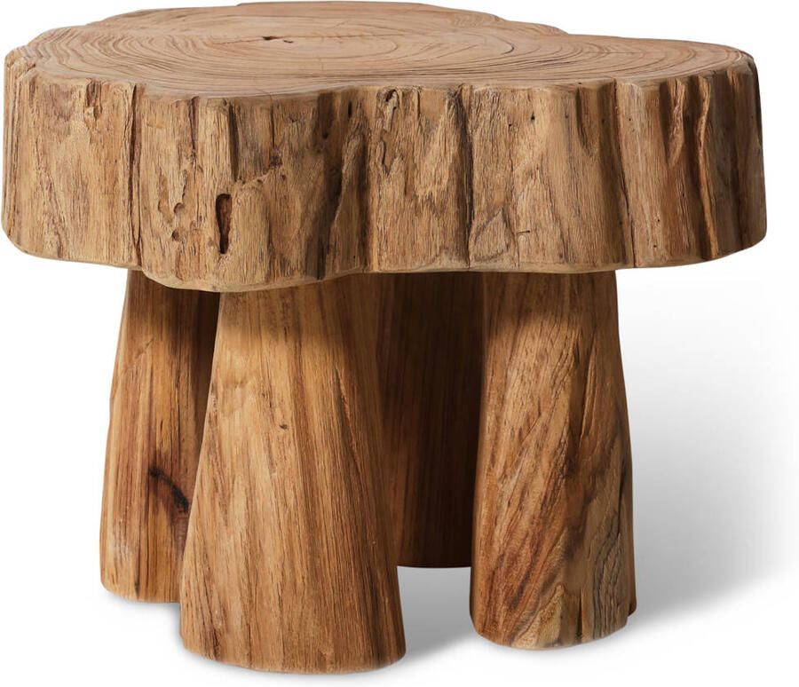 HKLIVING Log Wooden Kruk Teak - Foto 3