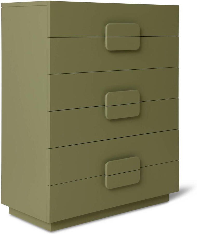 HKLIVING Spacious Ladekast 6 Lades Army Green