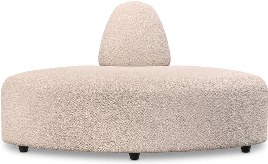 HKLIVING Jax Bank Element Hoekstuk Rond Bouclé Taupe - Foto 3