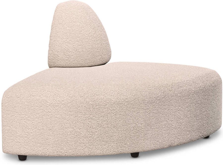 HKLIVING Jax Bank Element Hoekstuk Rond Bouclé Taupe - Foto 2
