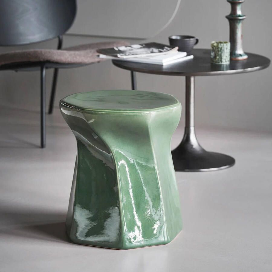 House Doctor-collectie Stoel hocker Lapo Groen