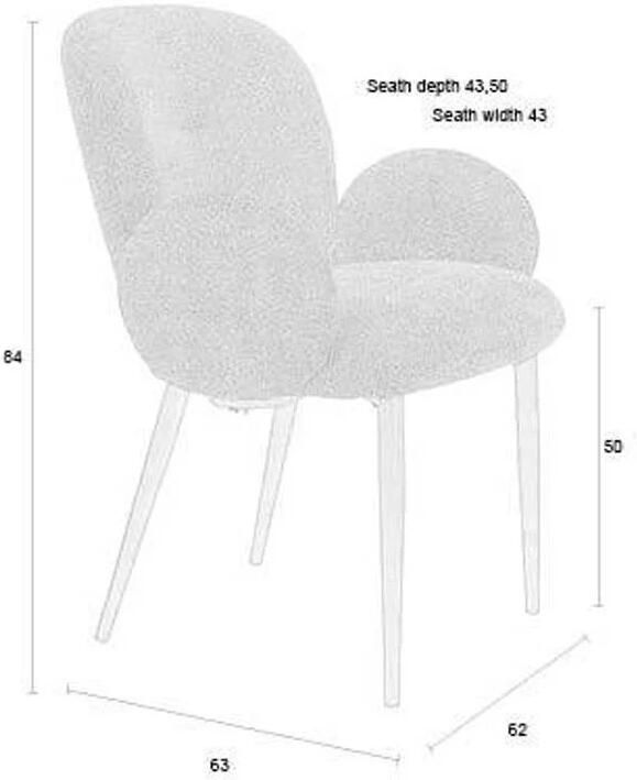 Housecraft Living Alaz Eetkamerstoelen met armleuning Off-white (set van 2) Alaz Eetkamerstoelen met armleuning Off-white Set van 2 - Foto 3