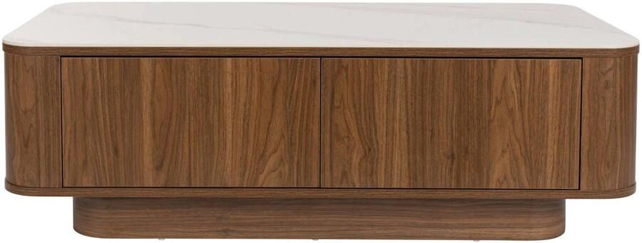 Housecraft living Almira Ladekast Hout Marmerlook Walnootkleur Bruin - Foto 4