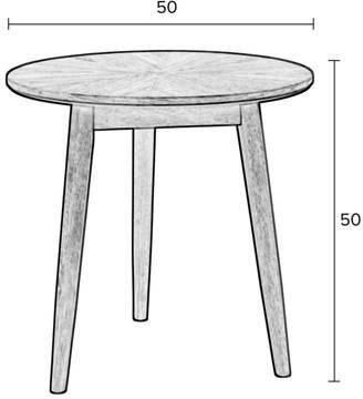 Housecraft Living Housecraft Fabio Bijzettafel Rond Hout 50x50 cm Zwart - Foto 4