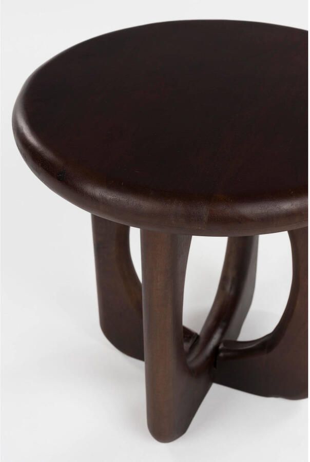 Housecraft living Jani Bijzettafel Rond 40 cm Mangohout Bruin donker - Foto 3