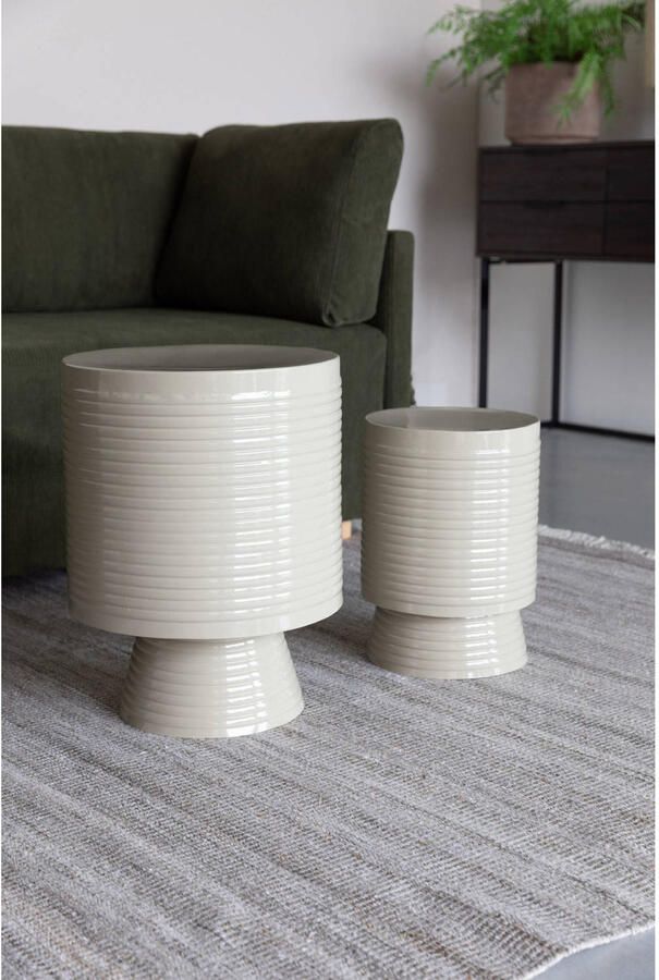 Housecraft living Feliz Lifestyle Sven Bijzettafel Rond Metaal 25x25 (S) cm Ivoor Wit - Foto 3