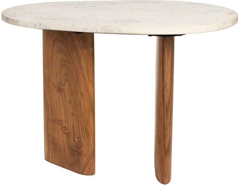 Housecraft living Feliz Lifestyle Tanda Bijzettafel Marmer Hout 56x37 cm Beige - Foto 2