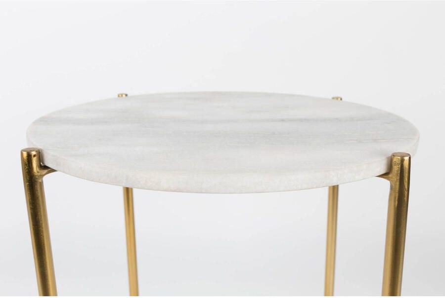 Housecraft Living Housecraft Timpa Bijzettafel Marmer Rond 44x44 cm Groen Goud - Foto 6