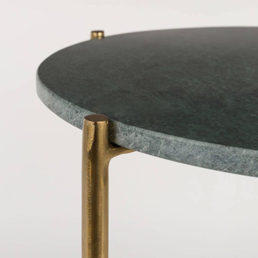 Housecraft Living Housecraft Timpa Bijzettafel Marmer Rond 44x44 cm Groen Goud - Foto 4