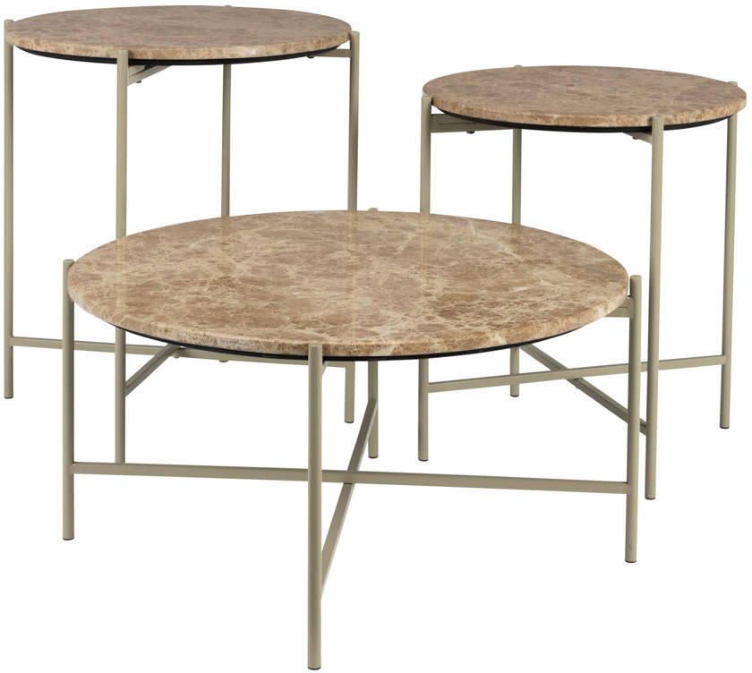 Housecraft Living Housecraft Tooz bijzettafel Rond 45 cm Marmer Beige