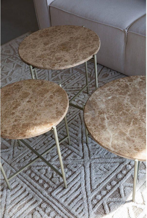 Housecraft Living Housecraft Tooz bijzettafel Rond 40 cm Marmer Beige - Foto 3