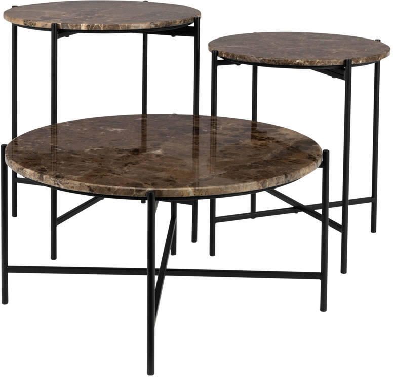 Housecraft Living Housecraft Tooz bijzettafel Rond 40 cm Marmer Bruin - Foto 2