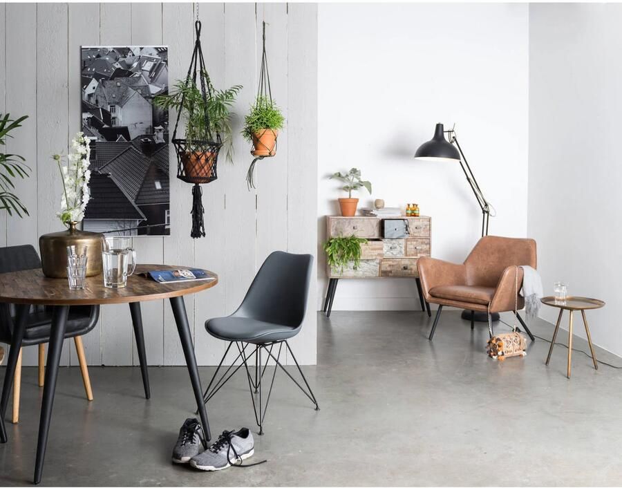 24Designs Luzo stoel Bon 80 x 78 cm leer staal bruin - Foto 5