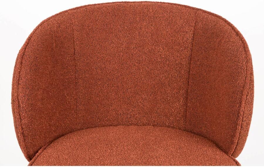 Housecraft living Feliz Lifestyle Joa Eetkamerstoelen Bouclé Terra Set van 2 - Foto 3