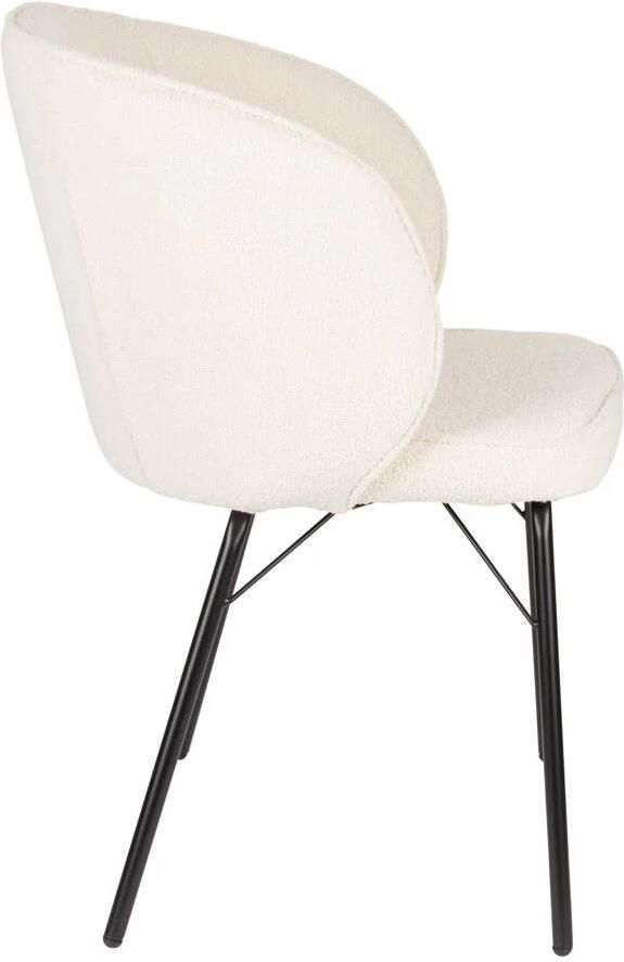 Housecraft living Feliz Lifestyle Joa Eetkamerstoelen Bouclé Wit Set van 2 - Foto 4