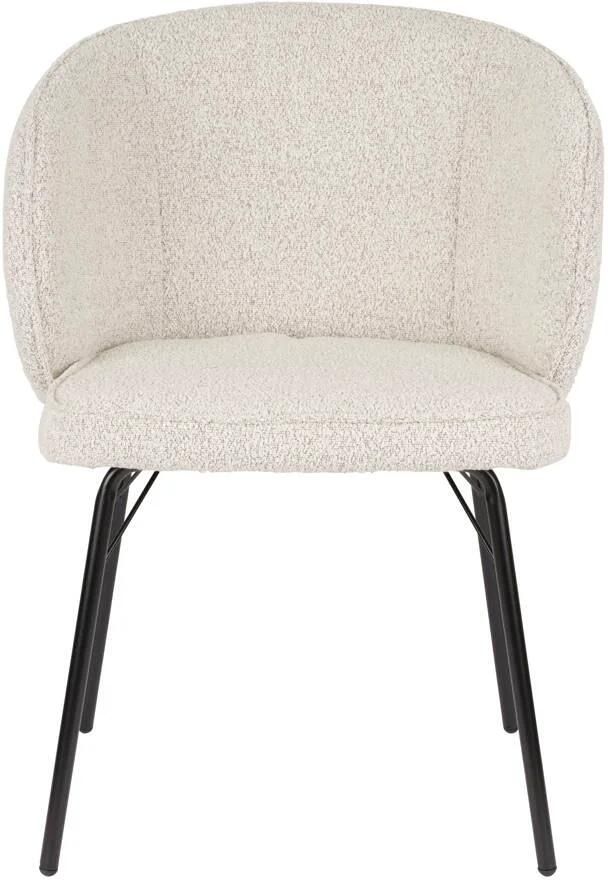 Housecraft living Joa Eetkamerstoelen Armleuning Bouclé Beige Set van 2 - Foto 3