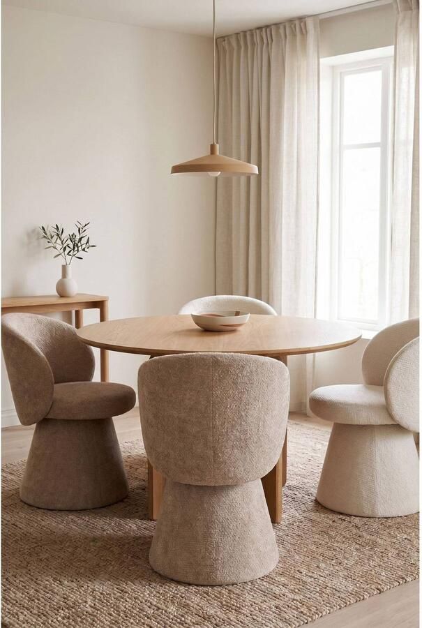 Housecraft living Milly Eetkamerstoel Bouclé Taupe - Foto 2